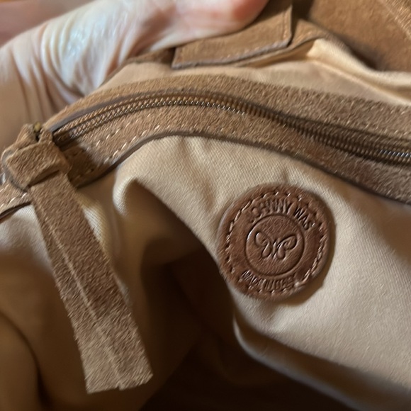 NWT Johnny Was suede Acacia Sherpa tote Italian leather with embroidery - Picture 11 of 13